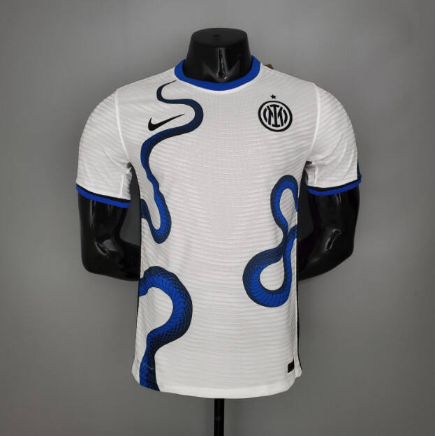 Inter Milan 21-22 Away White Snake Soccer Jersey Football Shirt