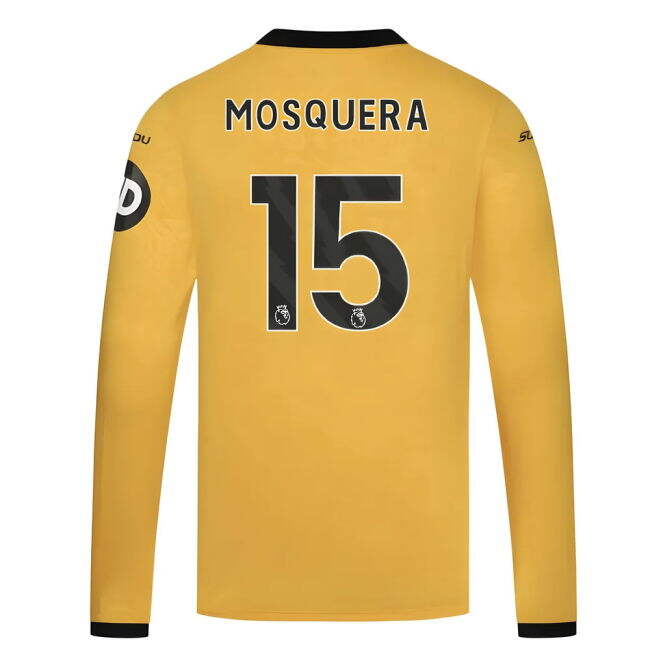 Supporter Wolves Wolves Long Sleeve Home Shirt Mosquera #15 High P...