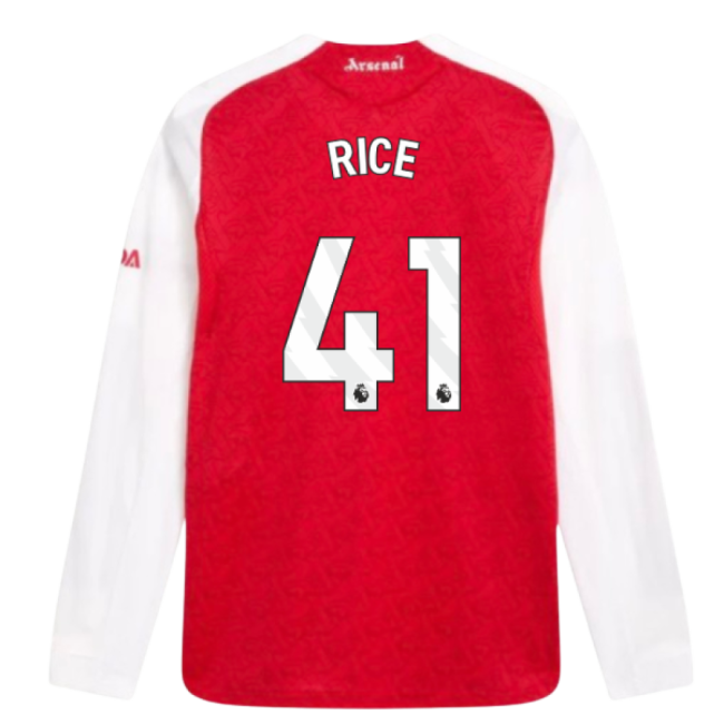 Adult 2025-2026 Arsenal Authentic Long Sleeve Home Shirt (Rice 41)