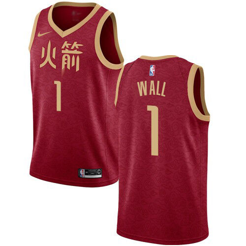 HOU #1 John Wall Authentic 2018 City NBA Jersey - Red Swingman