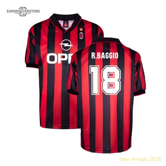 First-class Ac Milan 1996 Home Retro Shirt (rbaggio 18) - Affordable