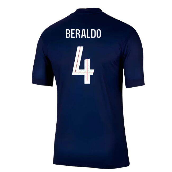 Proud Psg Psg Paris Saint Germain Home Shirt Beraldo #4 Match Qual...