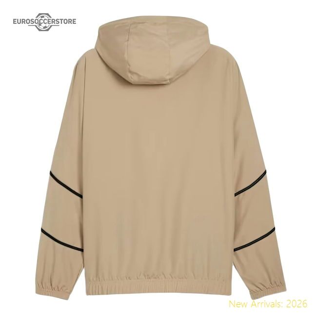 2024-2025 Ac Milan Prematch Woven Training Jacket (tan)