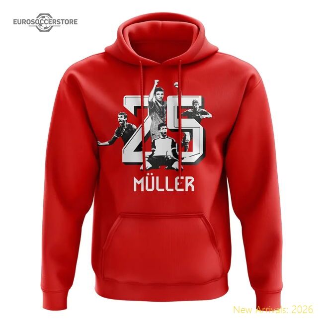 Thomas Muller 25 Bayern Munich Hoody (red) - Unbeatable Value