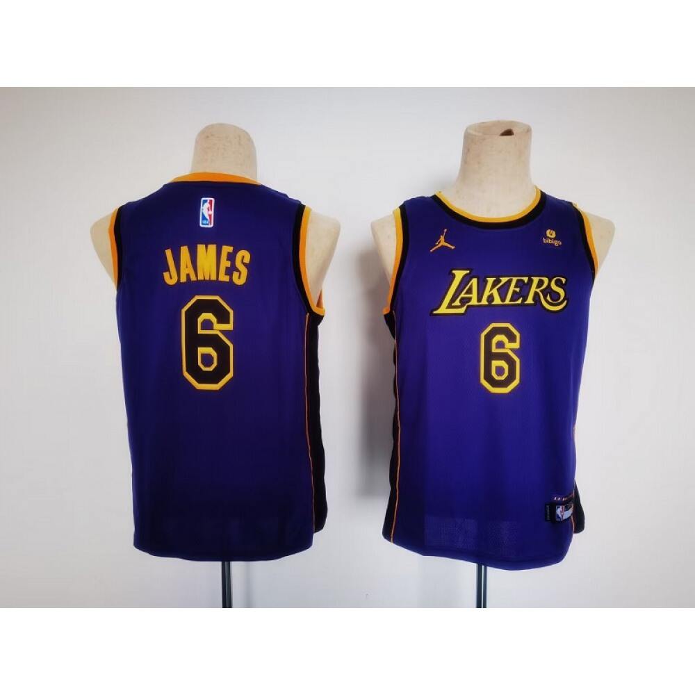 Performance Genuine Men's LAL #6 LeBron Purple Basketball Jersey