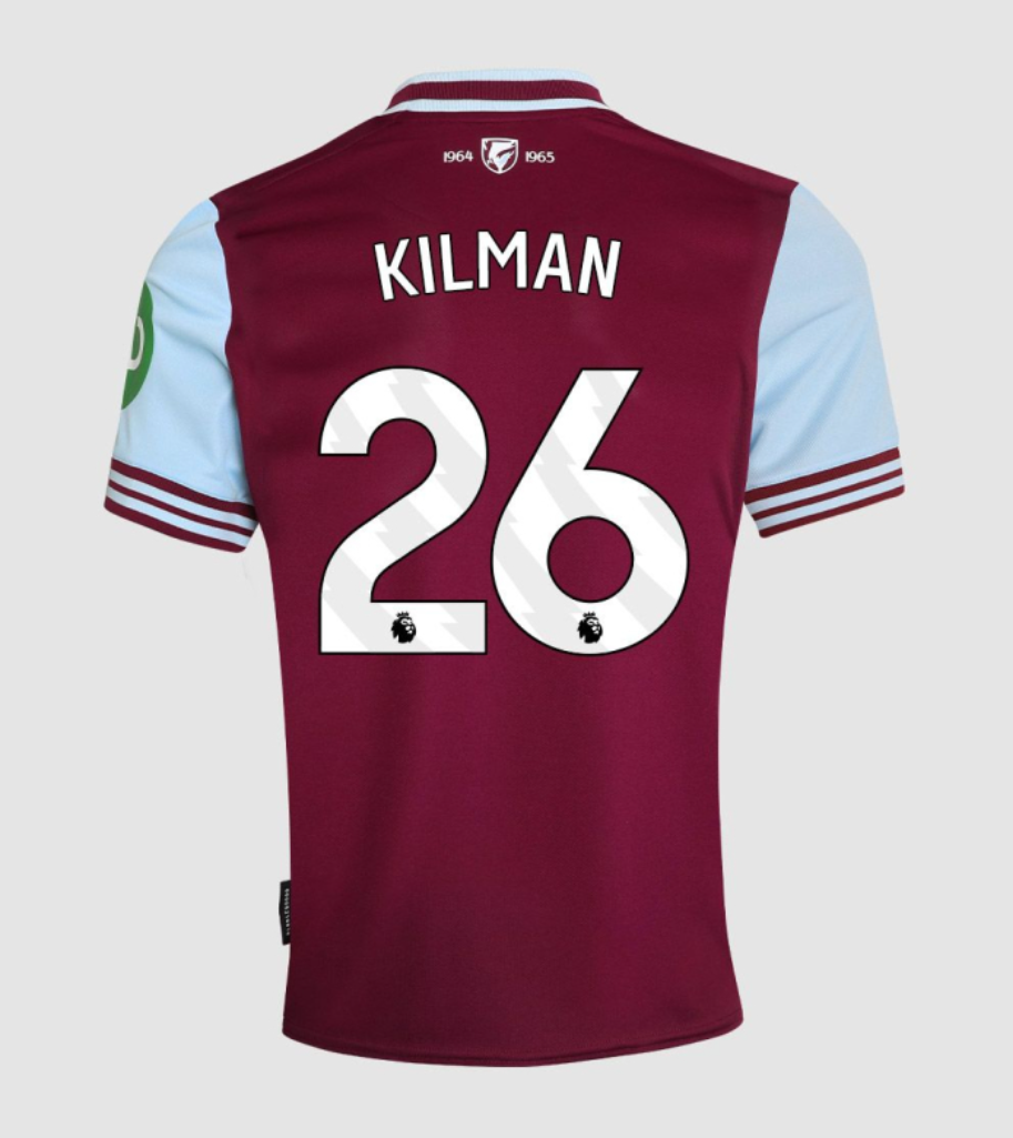 West Ham United's 24-25 Season Home KILMAN 26 Jersey