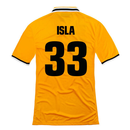13-14 Juventus 33 Isla Away Yellow Jersey Shirt - Official Replica