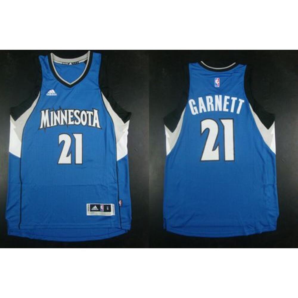 Contemporary Men's T-Wolves #21 Kevin Blue Basketball Jersey