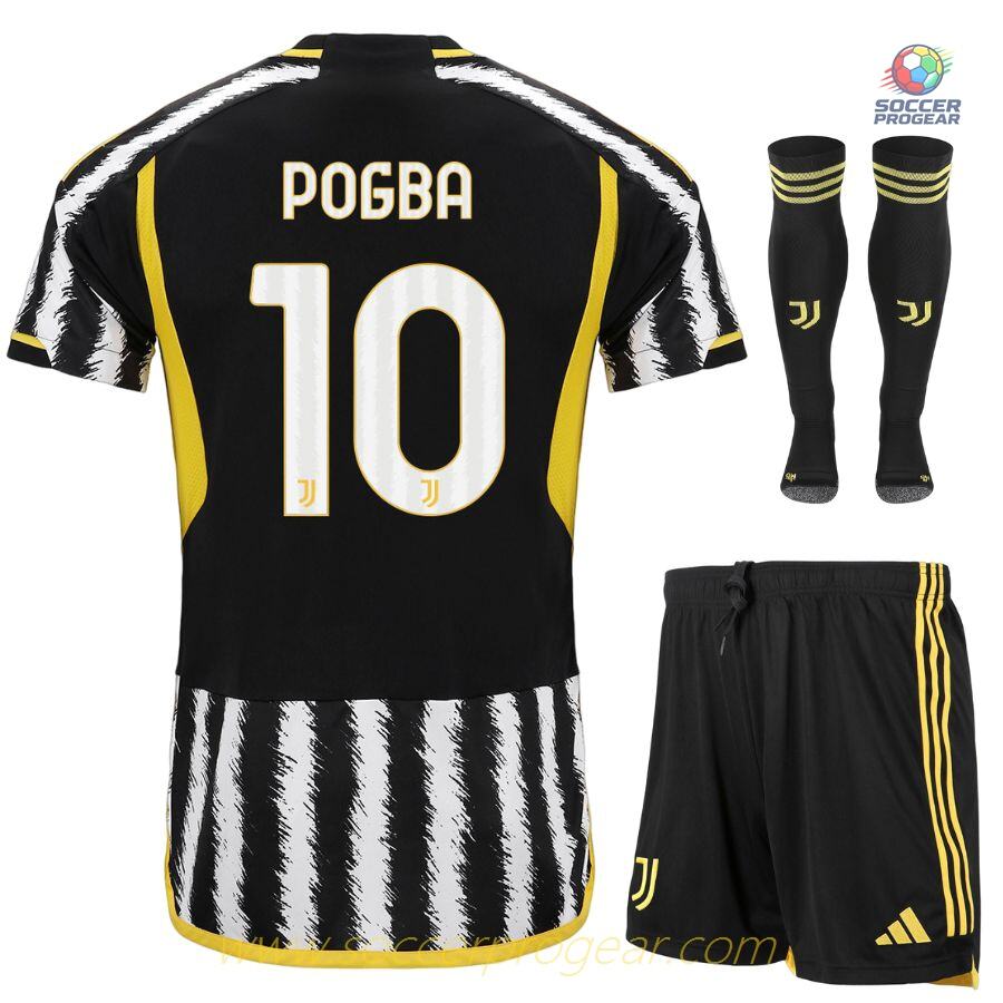 Juventus Home Youth Soccer Uniform Soccer Jersey 2023 2024 Pogba