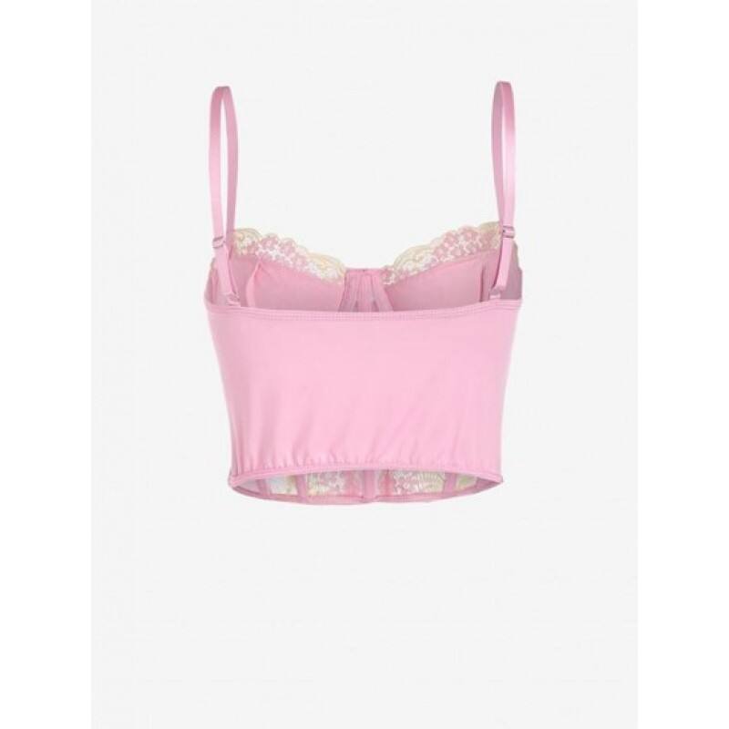 Floral Embroidery See-through Eyelash Lace Corset KD8532