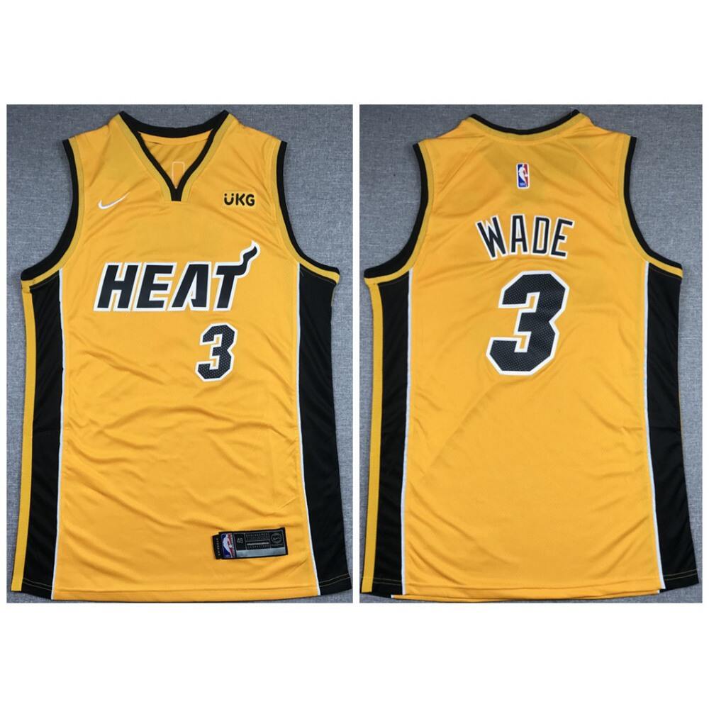 Fan Favorite Premium Men's Heat #3 Dwyane Gold Basketball Jersey