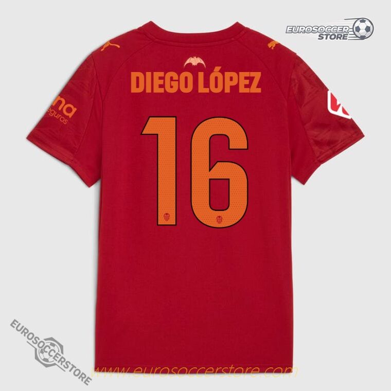 Diego López's 16th away jersey for Valencia CF in the 25-26 season.
