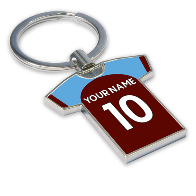 Men's Personalised Burnley Football Shirt Key Ring