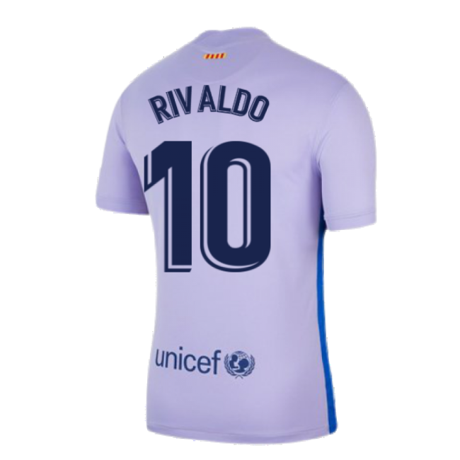 Camiseta Barcelona 2021-2022 Visitante Niños - Oficial Con Rivaldo 10