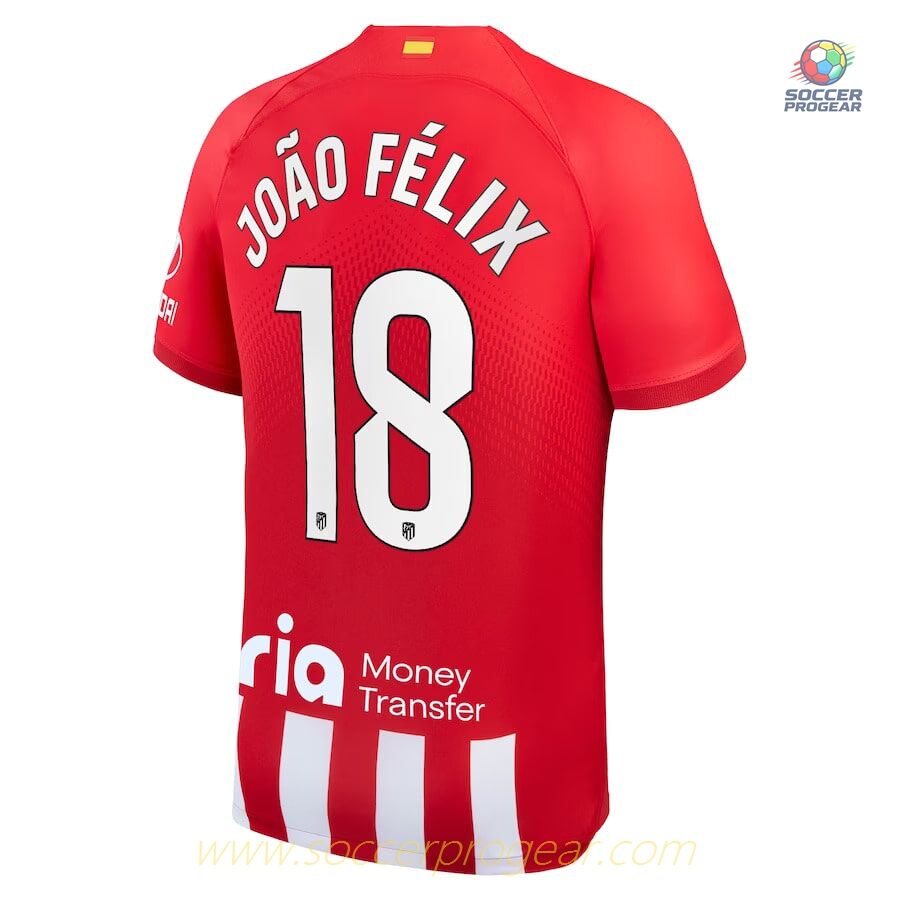 Atletico Madrid Joao Felix Home Team Football Jersey 2023 2024