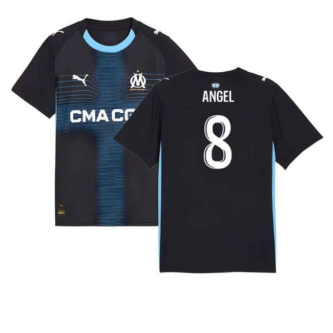 Angel 8 Licensed 2025-2026 Marseille Ligue 1 Away Kit (Kids)