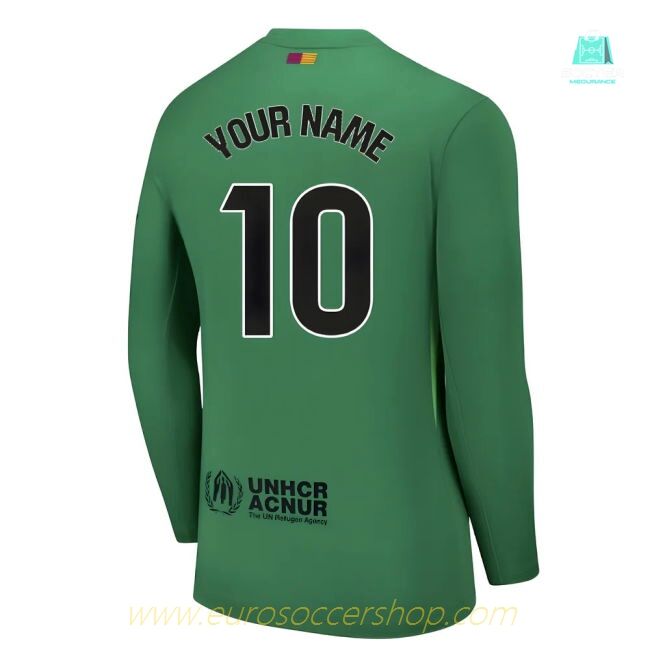 2025-2026 Barcelona Home Goalkeeper Shirt (Green) (Your Name)