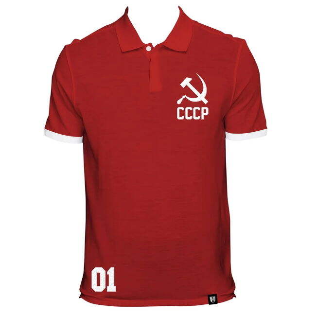 Soviet Union (Cccp) Number 01 Red Polo Quality Premium Worldcup