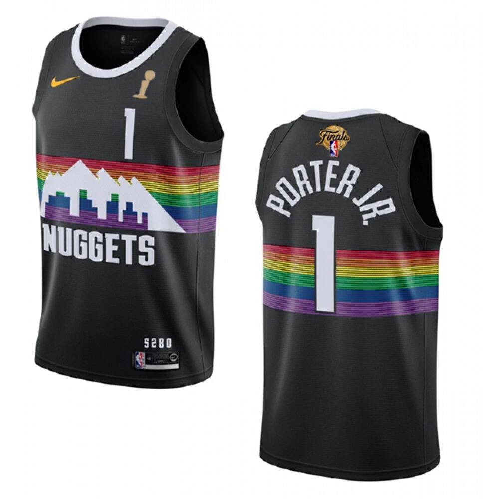 Premium Denver Nuggets 1 Black Jersey City Edition - Fan Favorite