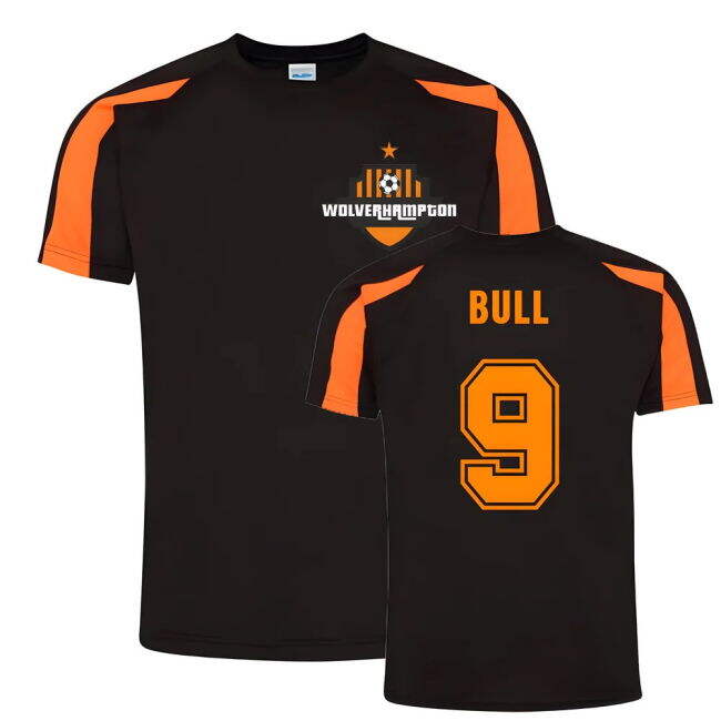 Certified Steve Bull Wolves Sports Training Jersey (Black)