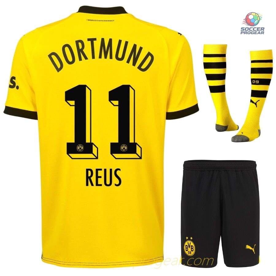 BVB Dortmund 2023 2024 Home Reus Children Football Kit Team Shirt