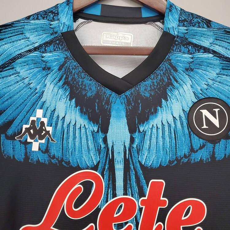 NAPOLI X MARCELO BURLON 2021 BLUE SOCCER JERSEY FOOTBALL SHIRT -