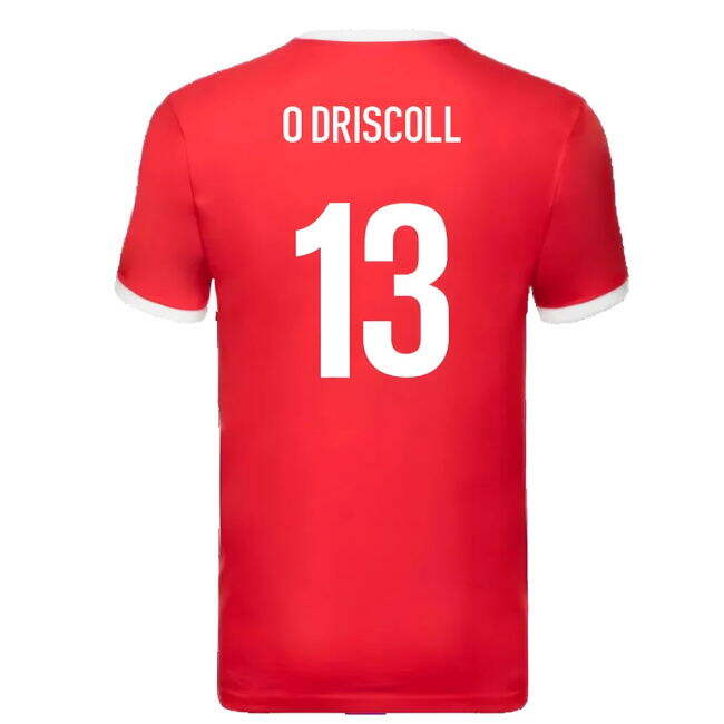 British and Irish Lions Ringer T-Shirt (Red) (O Driscoll 13)