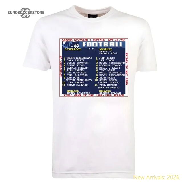 Premium 1989 Arsenal V Liverpool Retrotext T-shirt - White - Premium