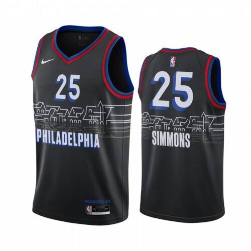 PHI #25 Ben Simmons Superior 2020 City NBA Jersey - Black Swingman