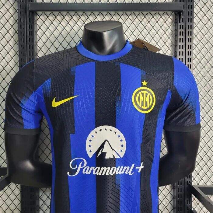 Inter Milan 2324 Home BlueBlack Football Shirt Authentic Version -