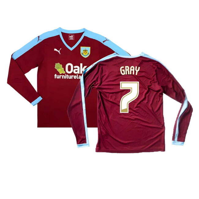 Burnley Long Sleeve Home Shirt Excellent S Gray #7 Top Tier Passio...