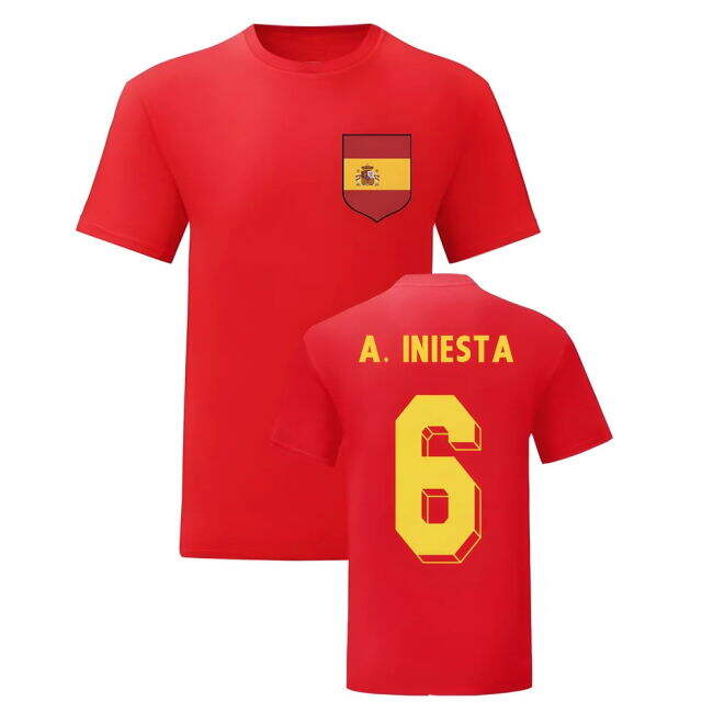 Andres Iniesta Spain National Hero Tee (Red)