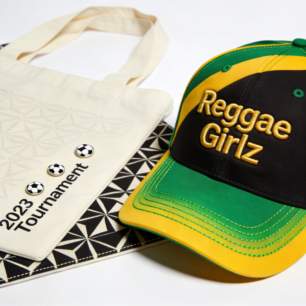 Reggae Girlz Accessory Set Stylish cap and tote bag in Jamaican national colors