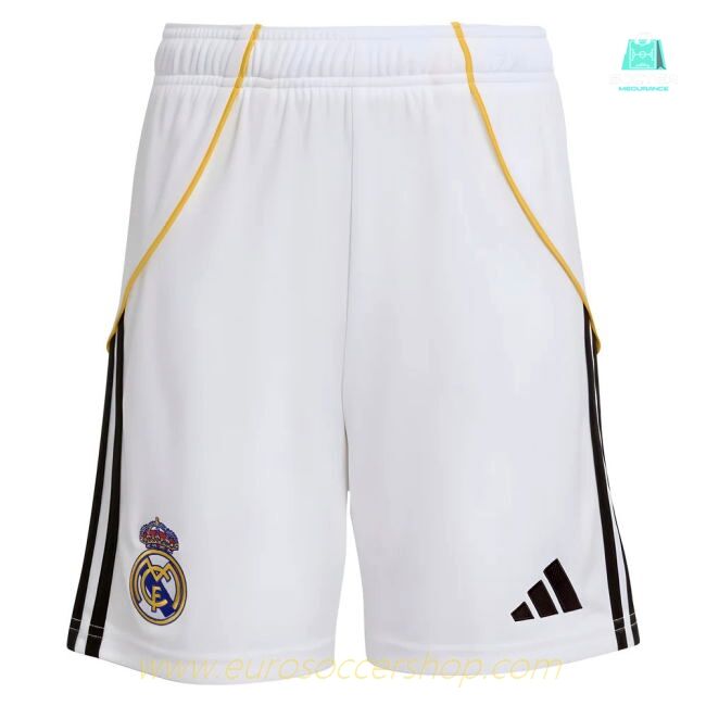 2025-2026 Real Madrid Home Shorts (White) - Kids