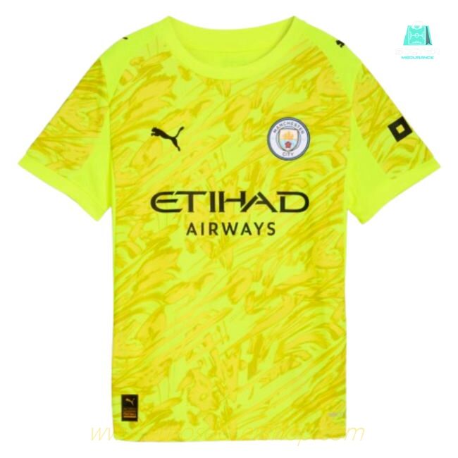 2025-2026 Man City Goalkeeper Third Shirt (Yellow) - Kids (Your Name)