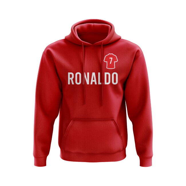 Stylish Cristiano Ronaldo Man United Number Hoody (Red) for Match S...
