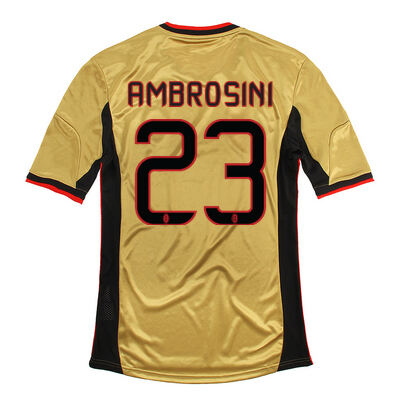 13-14 AC Milan 23 Ambrosini Away Golden Jersey Shirt - Official