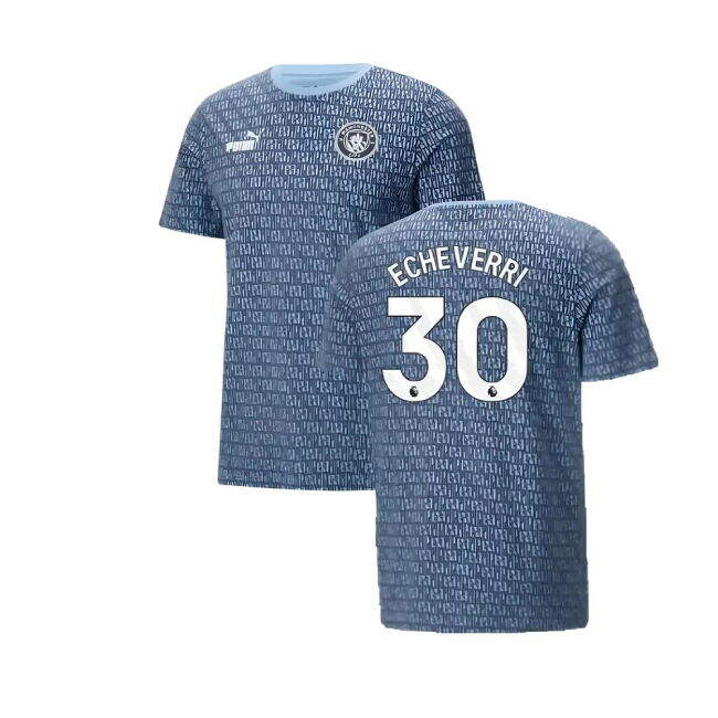 2024-20 Man City Home Football Kit Echeverri Printing L M S Kids