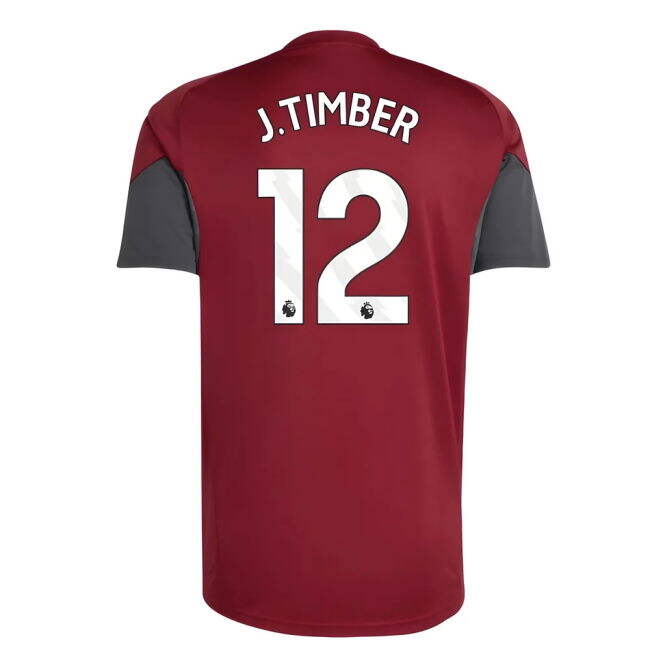 2025-2026 Arsenal EU Training Jersey (Burgundy) (J.Timber 12) - gam...