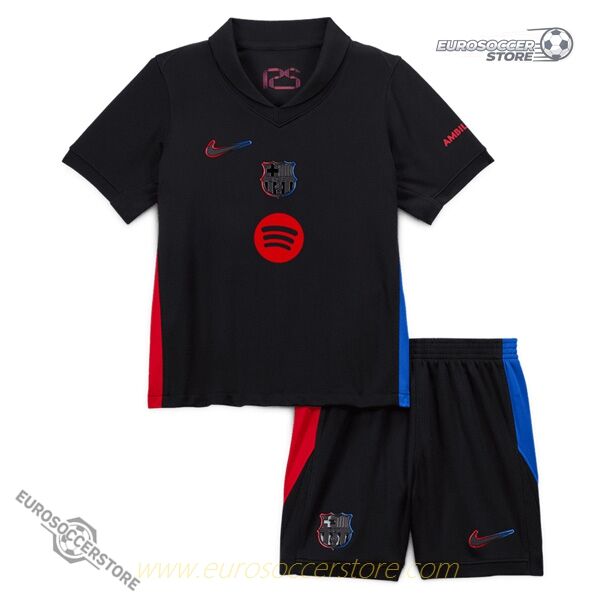 Barcelona 24-25 Season Kids' Away Jersey with Spotify's New Logo Kit