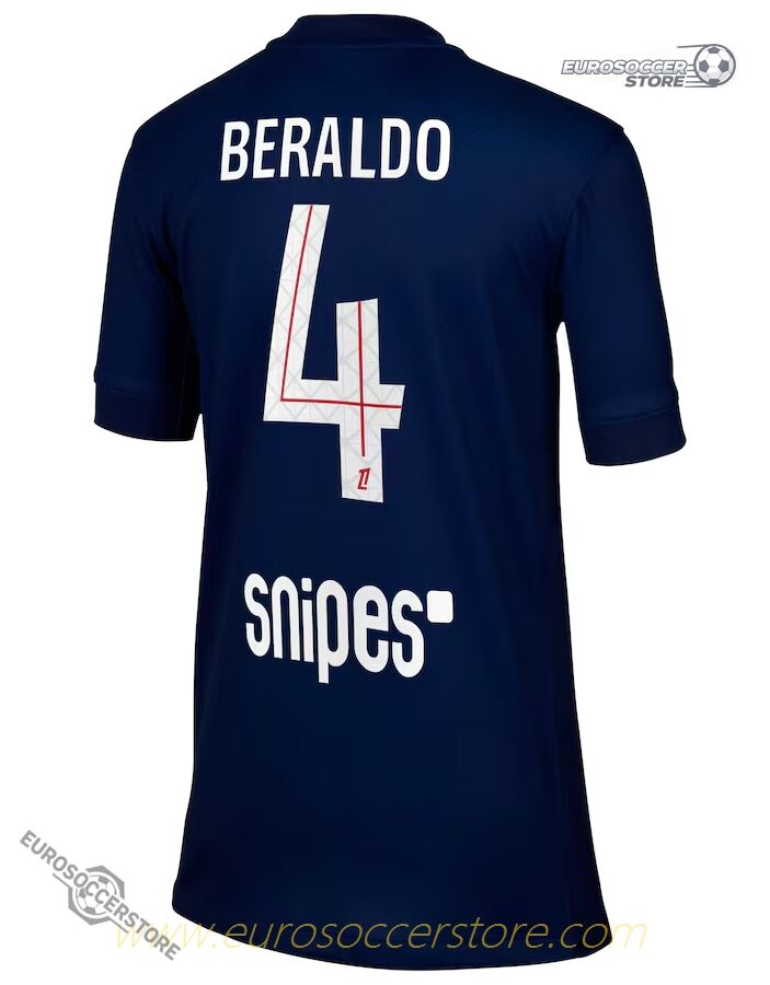 PSG 25-26 Home Jersey with Beraldo 4 Printing