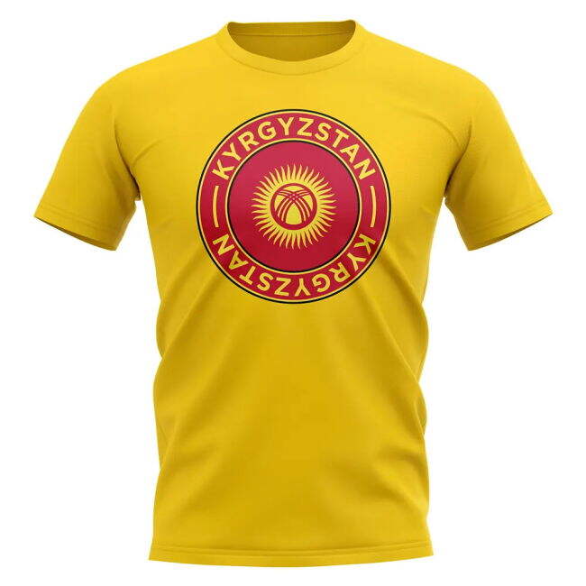 Kyrgyzstan Football Badge T-Shirt (Yellow)