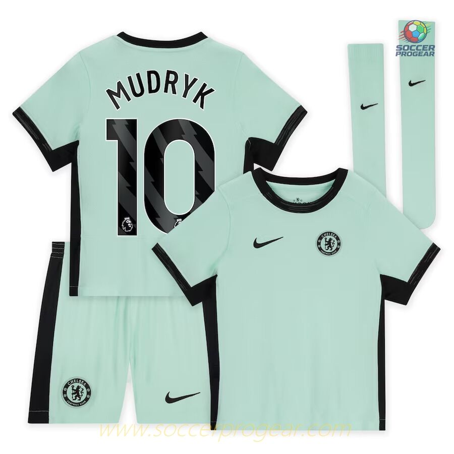 Children Chelsea Third Soccer Shirt Soccer Shirt 2023 2024 Mudryk