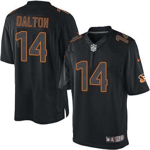 Authentic Cincinnati Bengals #14 Dalton Black None Limited NFL Jersey