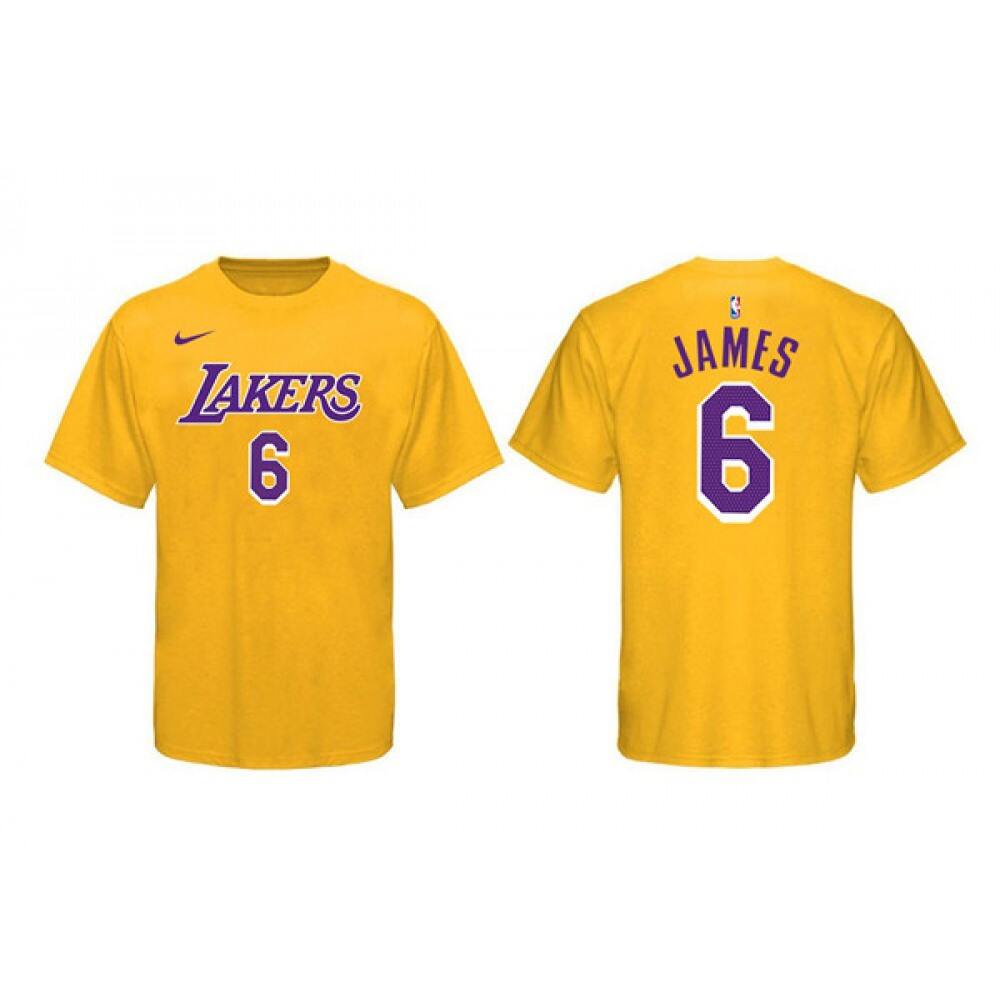 Collector's Item Classic Men's Lakers #6 LeBron Yellow Basketball Jersey