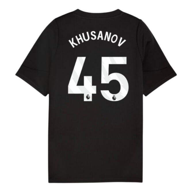 2025-2026 Man City Training Jersey (Black) - Kids (Khusanov 45)