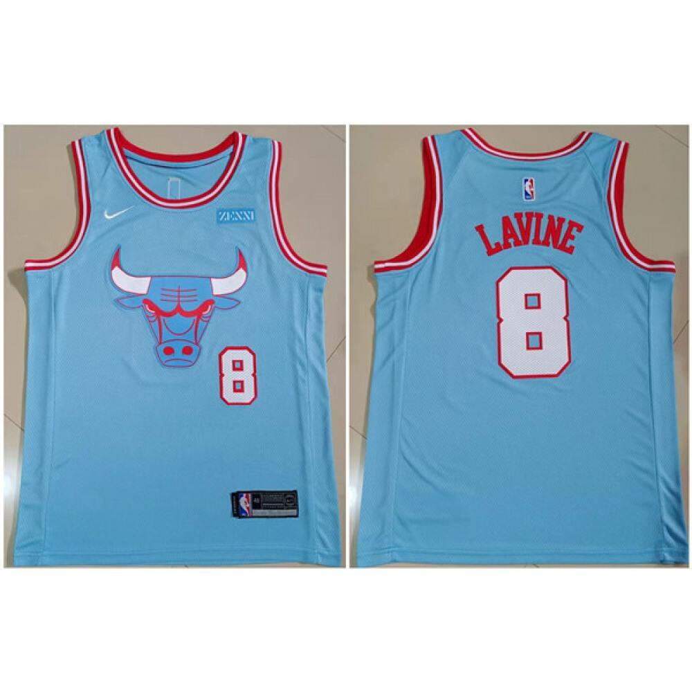 Authentic Zach LaVine8 Chicago Bulls Jersey Blue - - Basketball Fan Gear