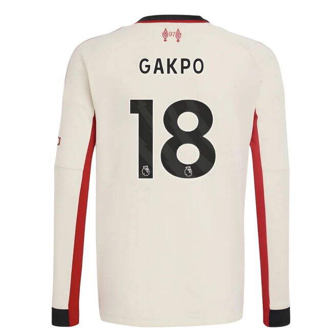 2025-2026 Liverpool Away Long Sleeve Shirt (Kids) (Gakpo 18)