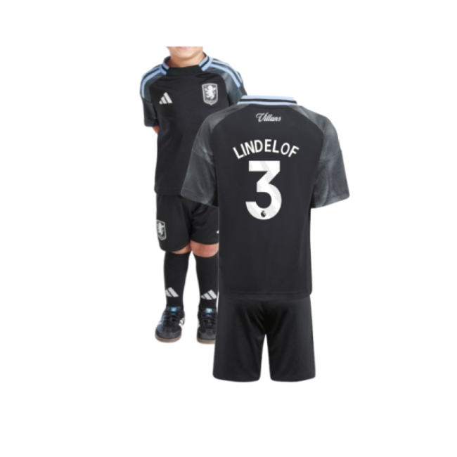 Official Football Aston Villa Away Mini Kit Lindelof #3 High Perfo...