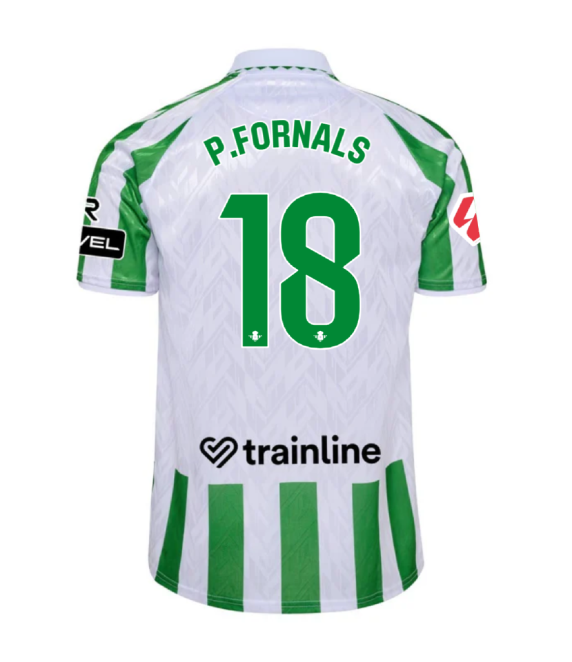 P.FORNALS' 18 Home Jersey for Real Betis in the 24-25 Season